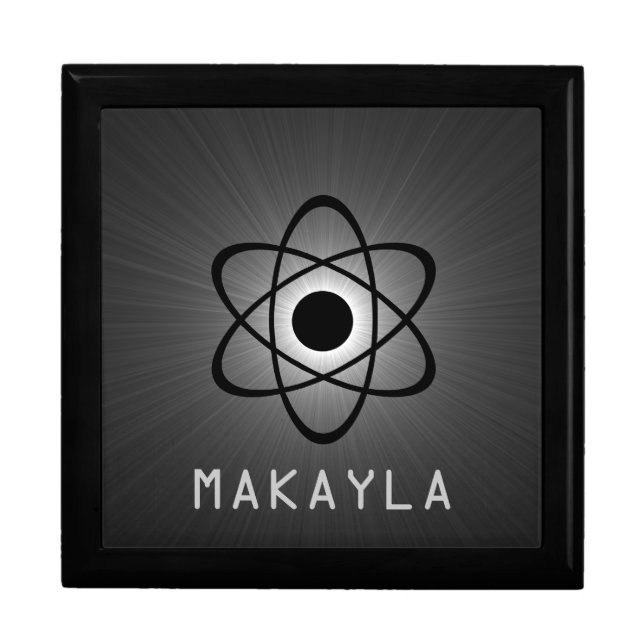 Nerdy Atomic Gift Box, Gray Jewelry Box (Front)