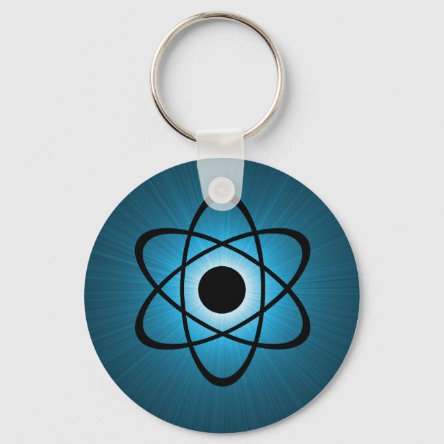 Nerdy Atomic Keychain, Blue Keychain (Front)