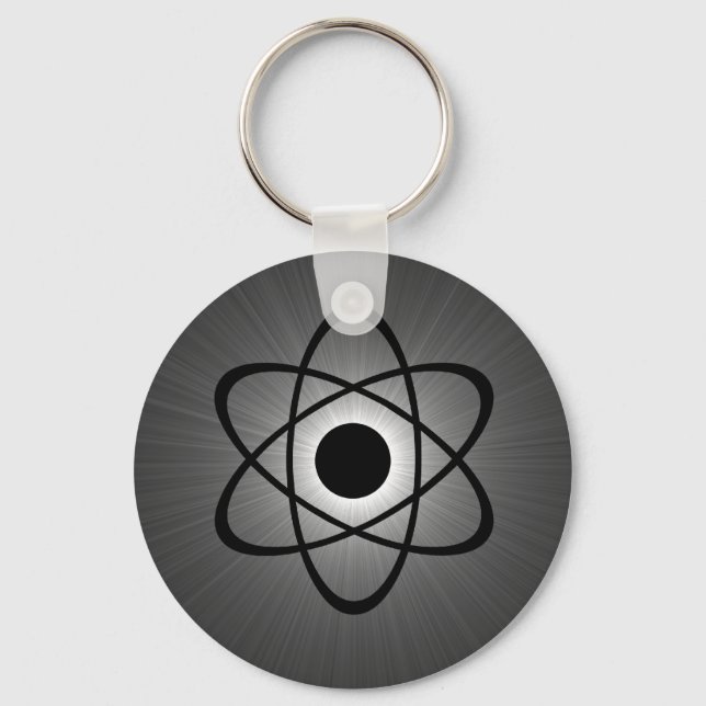 Nerdy Atomic Keychain, Gray Keychain (Front)