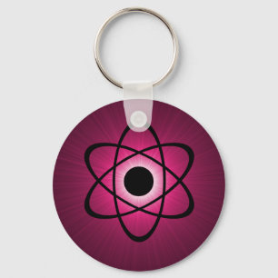 Nerdy Atomic Keychain, Pink Keychain