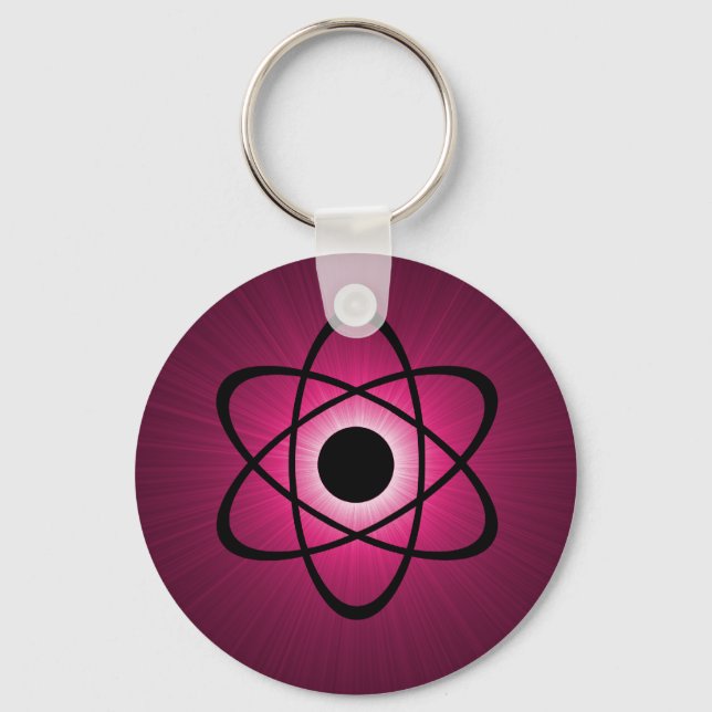 Nerdy Atomic Keychain, Pink Keychain (Front)