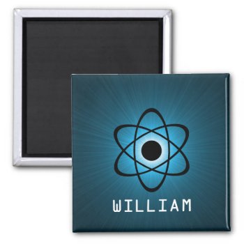 Nerdy Atomic Magnet  Blue Magnet by Superstarbing at Zazzle