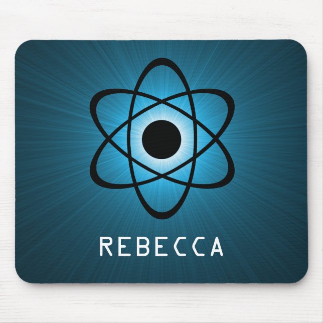 Nerdy Atomic Mousepad, Blue Mouse Pad (Front)