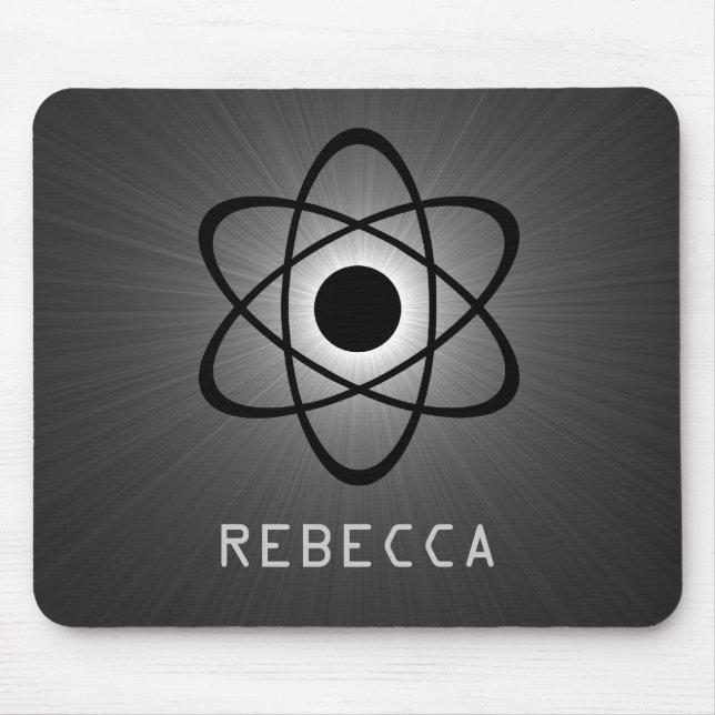 Nerdy Atomic Mousepad, Gray Mouse Pad (Front)