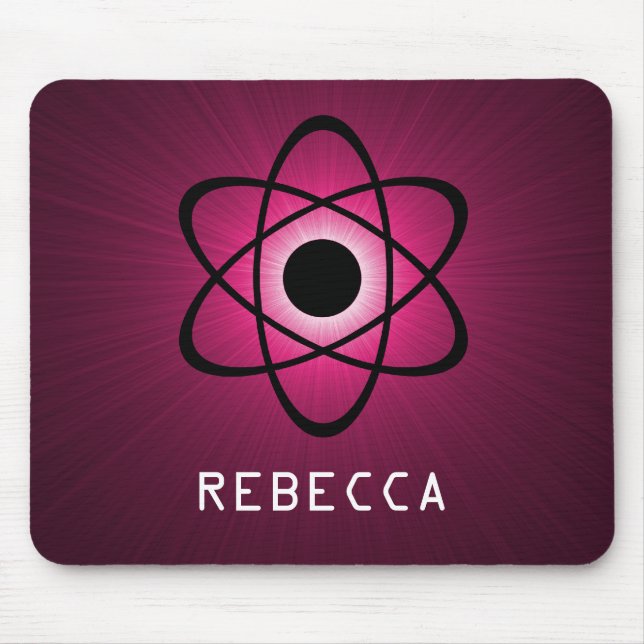 Nerdy Atomic Mousepad, Pink Mouse Pad (Front)