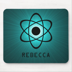 Nerdy Atomic Mousepad, Teal Mouse Pad