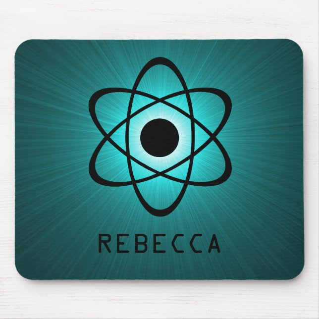 Nerdy Atomic Mousepad, Teal Mouse Pad (Front)
