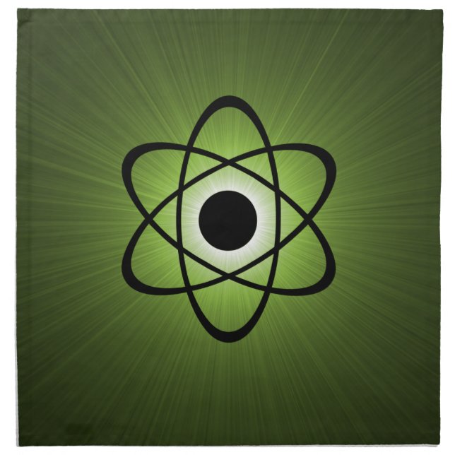 Nerdy Atomic Napkin Set, Green (Front)