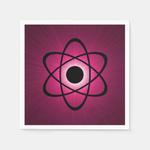Nerdy Atomic Paper Napkins, Fuchsia Pink Napkins