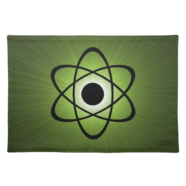 Nerdy Atomic Placemat, Green Placemat (Front)