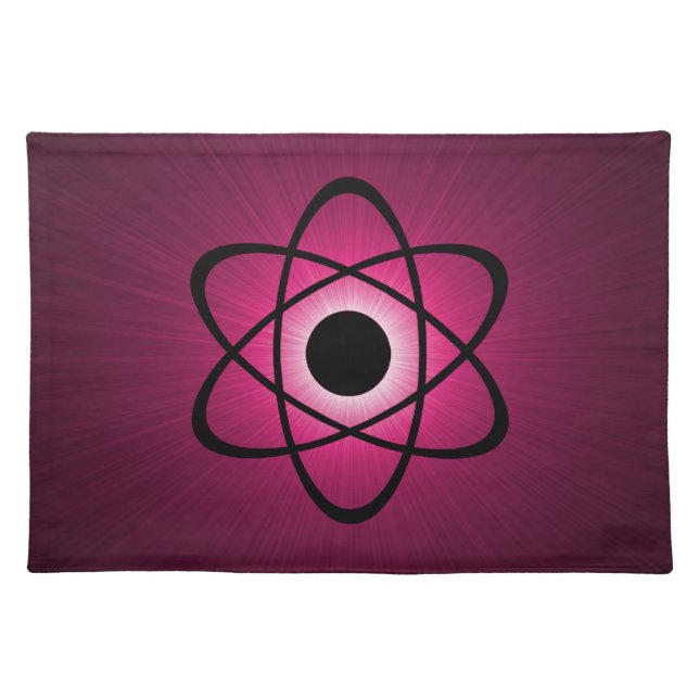 Nerdy Atomic Placemat, Pink Placemat (Front)