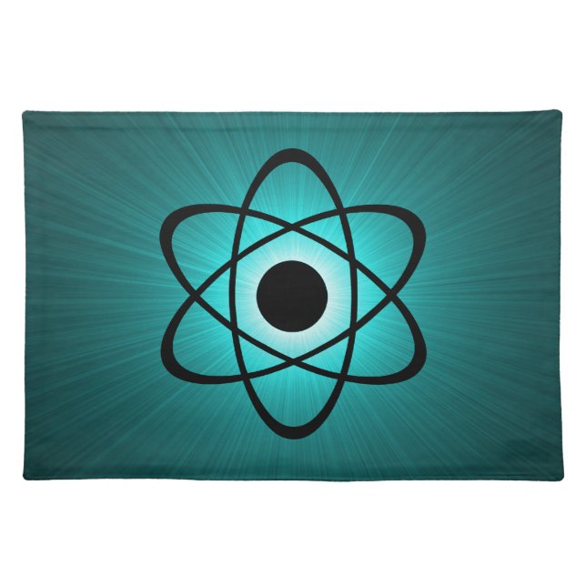 Nerdy Atomic Placemat, Teal Cloth Placemat (Front)