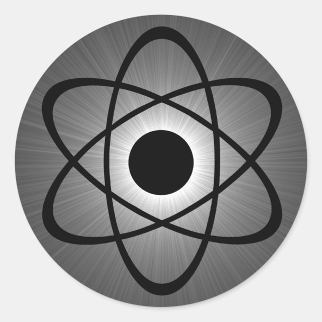 Nerdy Atomic Stickers, Gray Classic Round Sticker (Front)