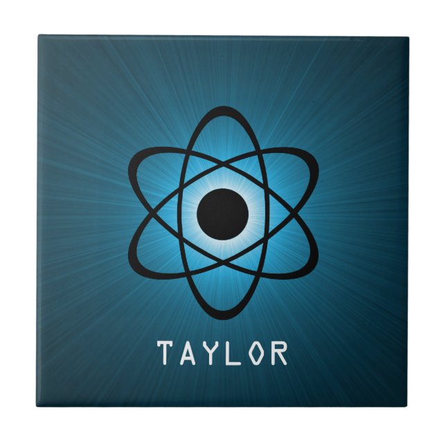 Nerdy Atomic Tile, Blue Tile (Front)