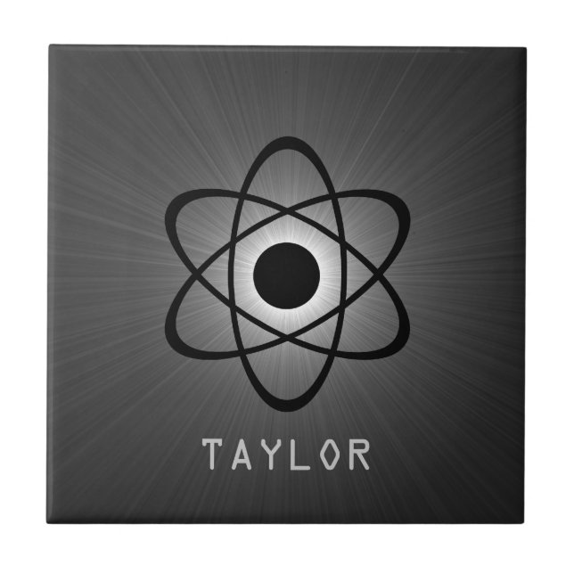 Nerdy Atomic Tile, Gray Tile (Front)