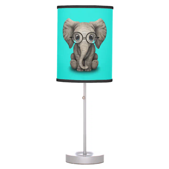 Nerdy Baby Elephant Wearing Glasses Table Lamp Zazzle