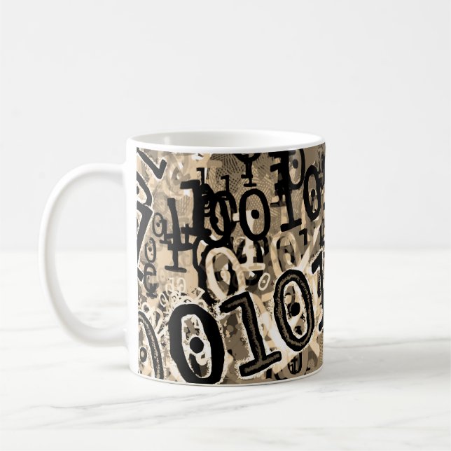Nerdy Binary Code Coffee Mug (Left)