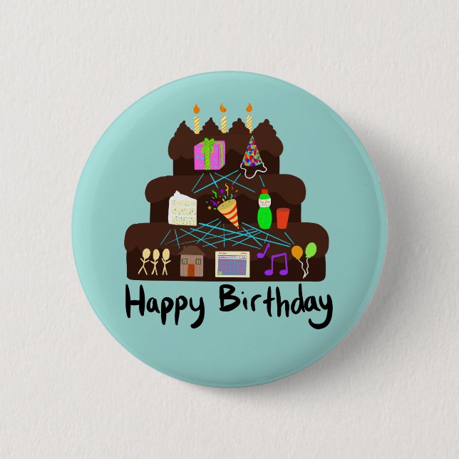 Nerdy Birthday Neural Network Button (Front)