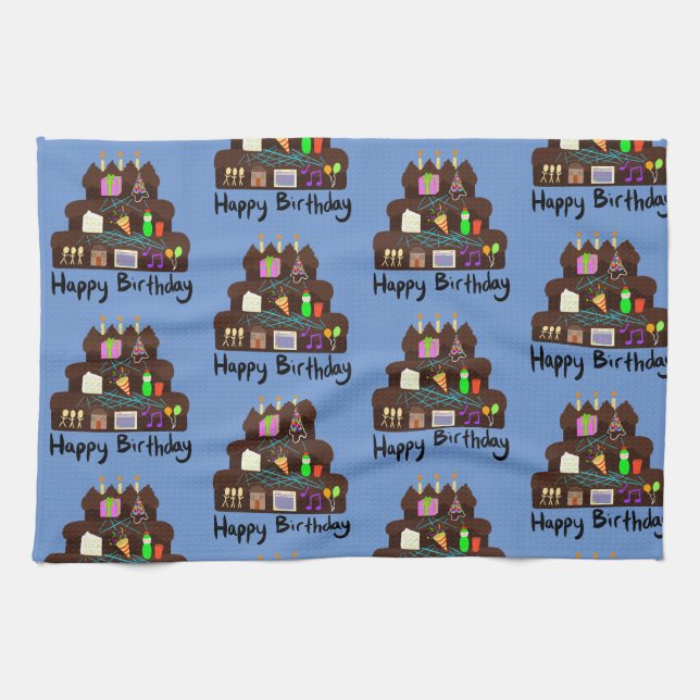 Nerdy Birthday Neural Network Kitchen Towel (Horizontal)