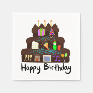 Nerdy Birthday Neural Network Napkins