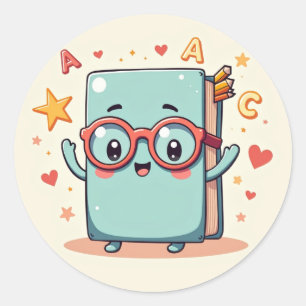 Nerdy Book Buddy – Kawaii Book Sticker