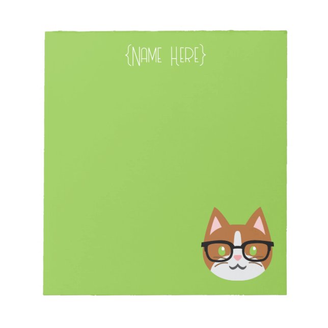 Nerdy Cat Bicolor Notepad (Front)