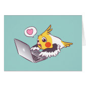 Nerdy cockatiel cute drawing Macbook bird parrot (Front Horizontal)