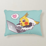 Nerdy cockatiel Macbook parrot laptop pillow