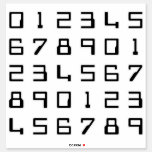 [ Thumbnail: Nerdy Computer Style Digits / Numbers / Numerals Sticker ]