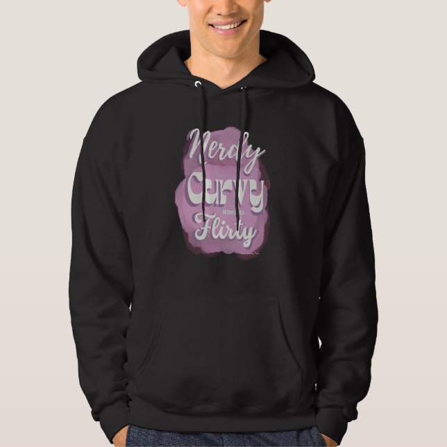 Nerdy Curvy Sometimes Flirty Retro Vibe Pastel on  Hoodie (Front)
