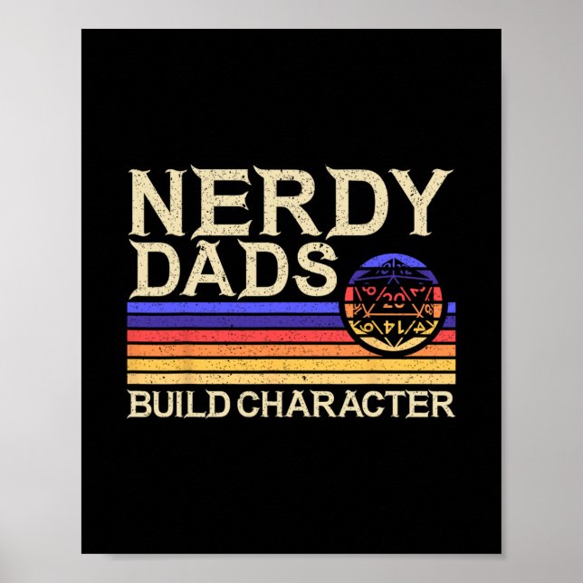 Nerdy Dad Rpg Gaming D20 Tabletop Games Funny Rpg  Poster (Front)