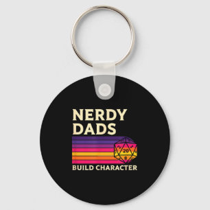 Nerdy Dads Build Character, Retro Tabletop Rpg Fat Keychain