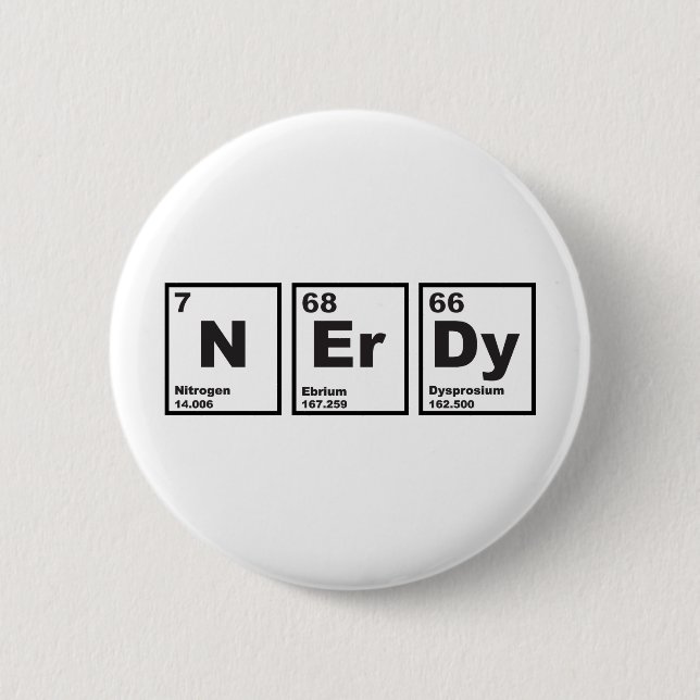 Nerdy Elements Pinback Button (Front)