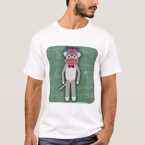 Nerdy Fifties Goofy Fun Sock Monkey Cartoon T_Shirt