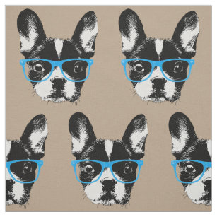 french bulldog fleece fabric
