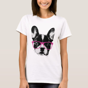 Nerdy French Bulldog Mom Hipster T-Shirt