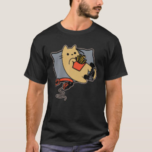 Nerdy Gamer Cat love potatoes T Shirt