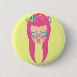 Nerdy Girl Button