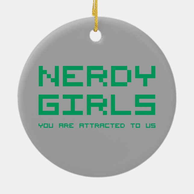Nerdy Girls 2 Ceramic Ornament (Back)