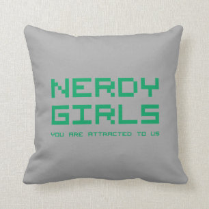 Nerdy Girls 2 Throw Pillow