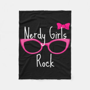 Nerdy Girls Rock T Shirt Gamer Geek Chic Fun Cute  Fleece Blanket