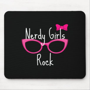 Nerdy Girls Rock T Shirt Gamer Geek Chic Fun Cute Mouse Pad