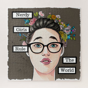 Nerdy Girls Rule the World Jigsaw Puzzle