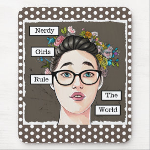 Nerdy Girls Rule the World Mouse Pad