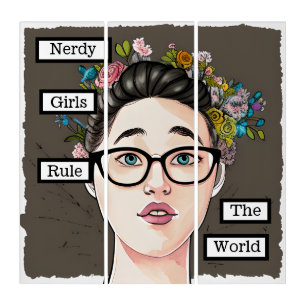 Nerdy Girls Rule the World Triptych