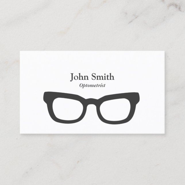 Nerdy Glasses Optometrist Business Card (Front)