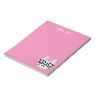 Nerdy Gray Tabby Cat Notepad