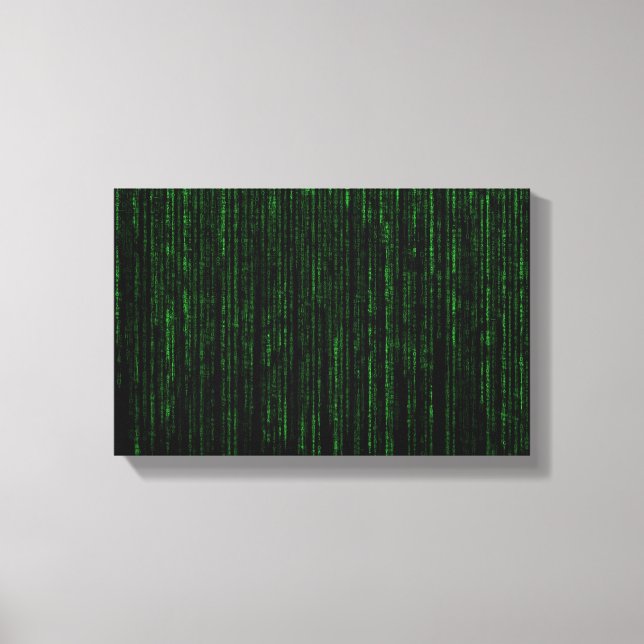 Nerdy Green Computer Code Canvas Print (Front)