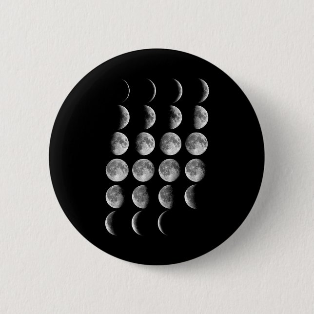 Nerdy Leonard Moon Phases Space Science Student Te Button (Front)