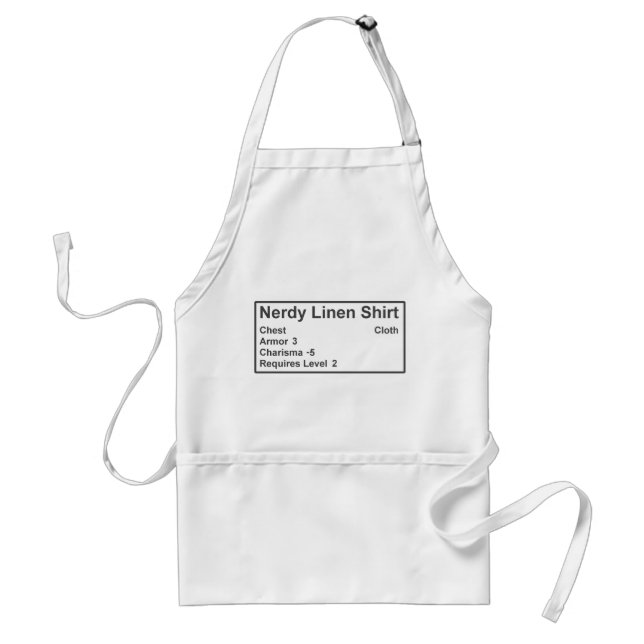 Nerdy Linen Roleplay Geek Gamer Armor Shirt Adult Apron (Front)
